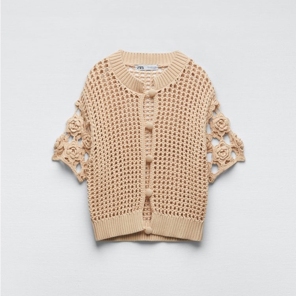 Zara Crochet Cardigan Top
